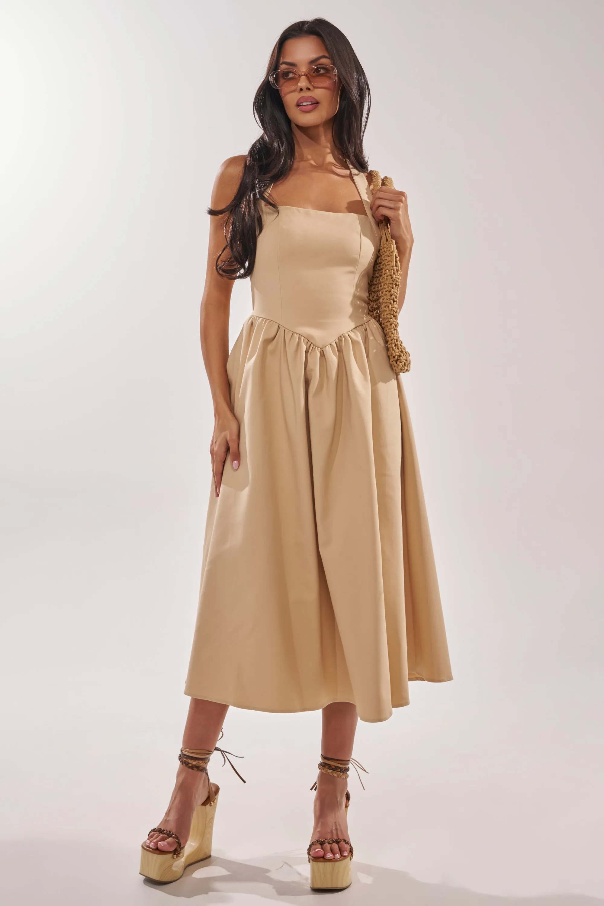 SWEET SOFIE HALTER MIDI DRESS sold by AKIRA product image thumbnail 3