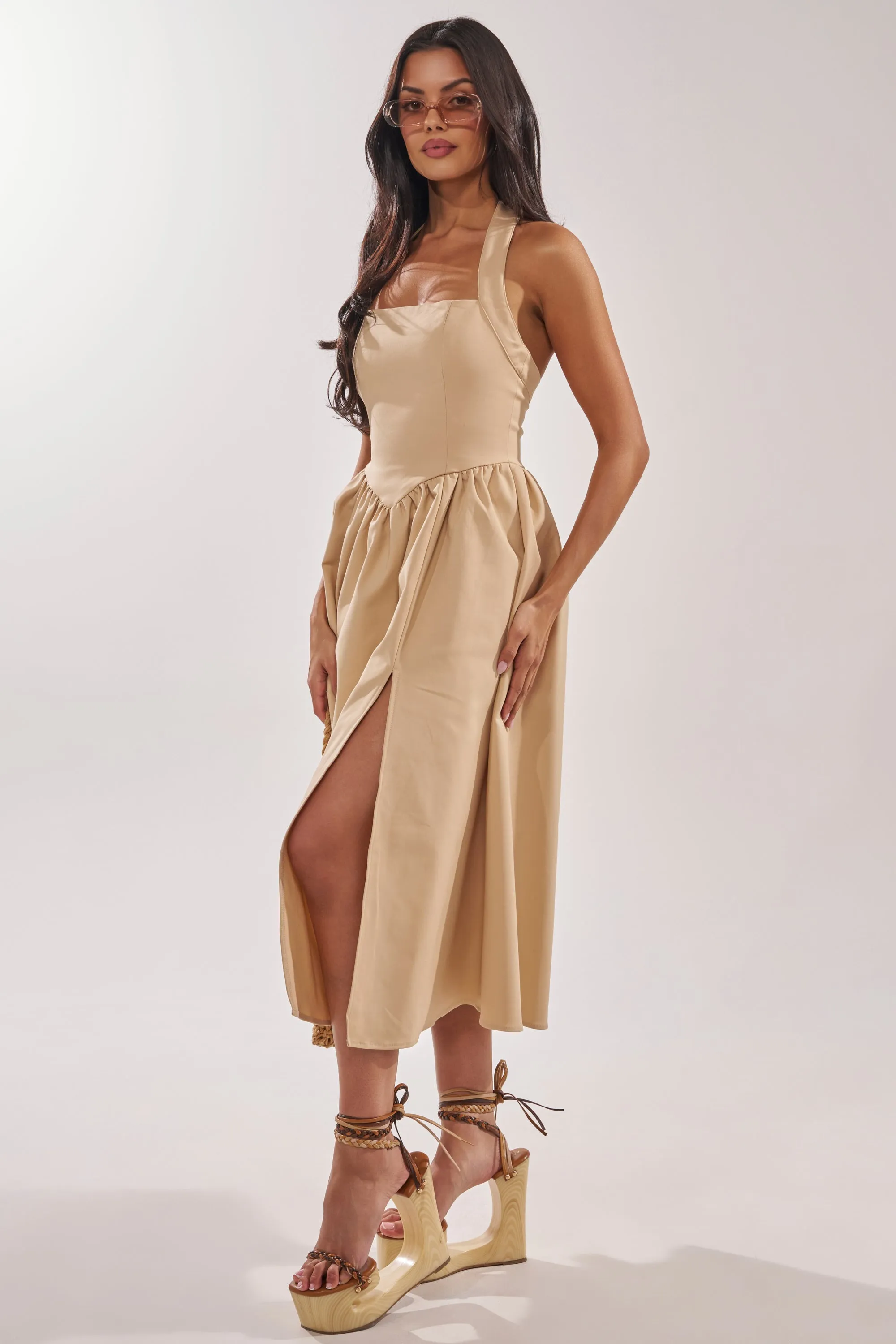 SWEET SOFIE HALTER MIDI DRESS sold by AKIRA product image thumbnail 5
