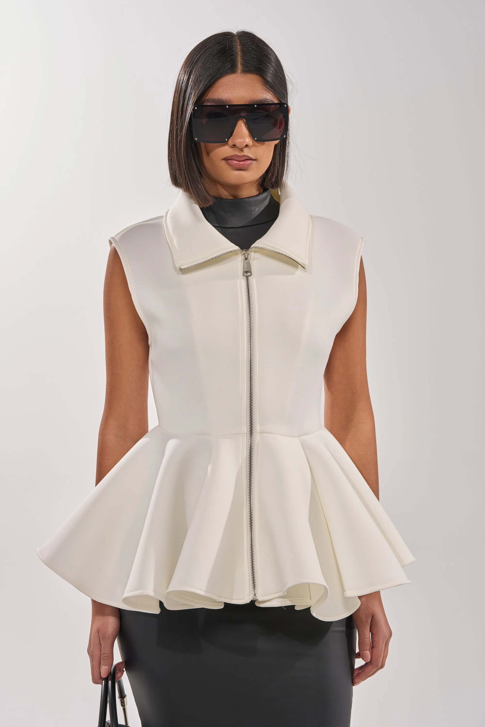 LOTTIE NEOPRENE PEPLUM VEST sold by AKIRA product image thumbnail 3