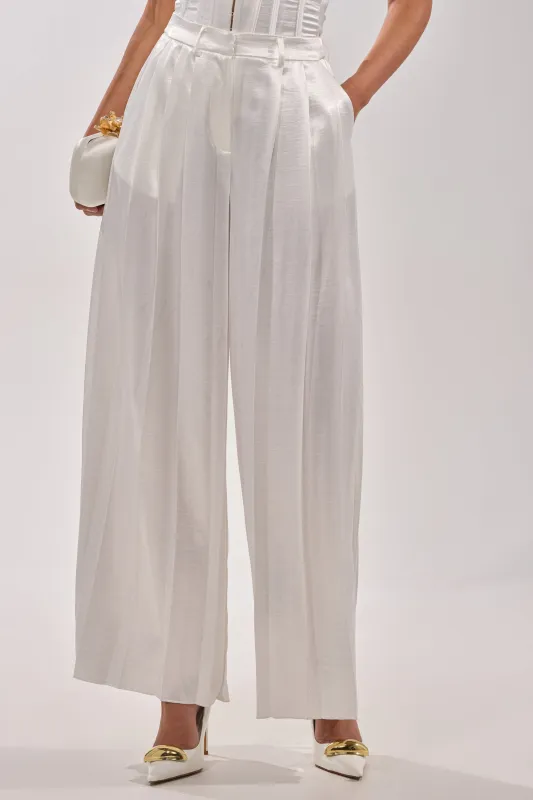 IRIS SATIN PLEATED PANT sold by AKIRA