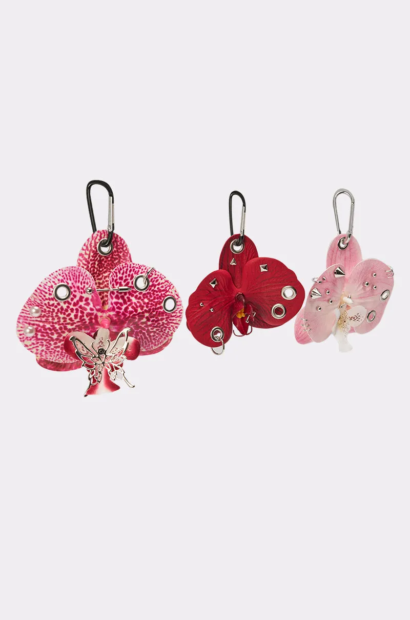 PIERCED ORCHID FLOWER KEYCHAIN SET sold by AKIRA product image thumbnail 4
