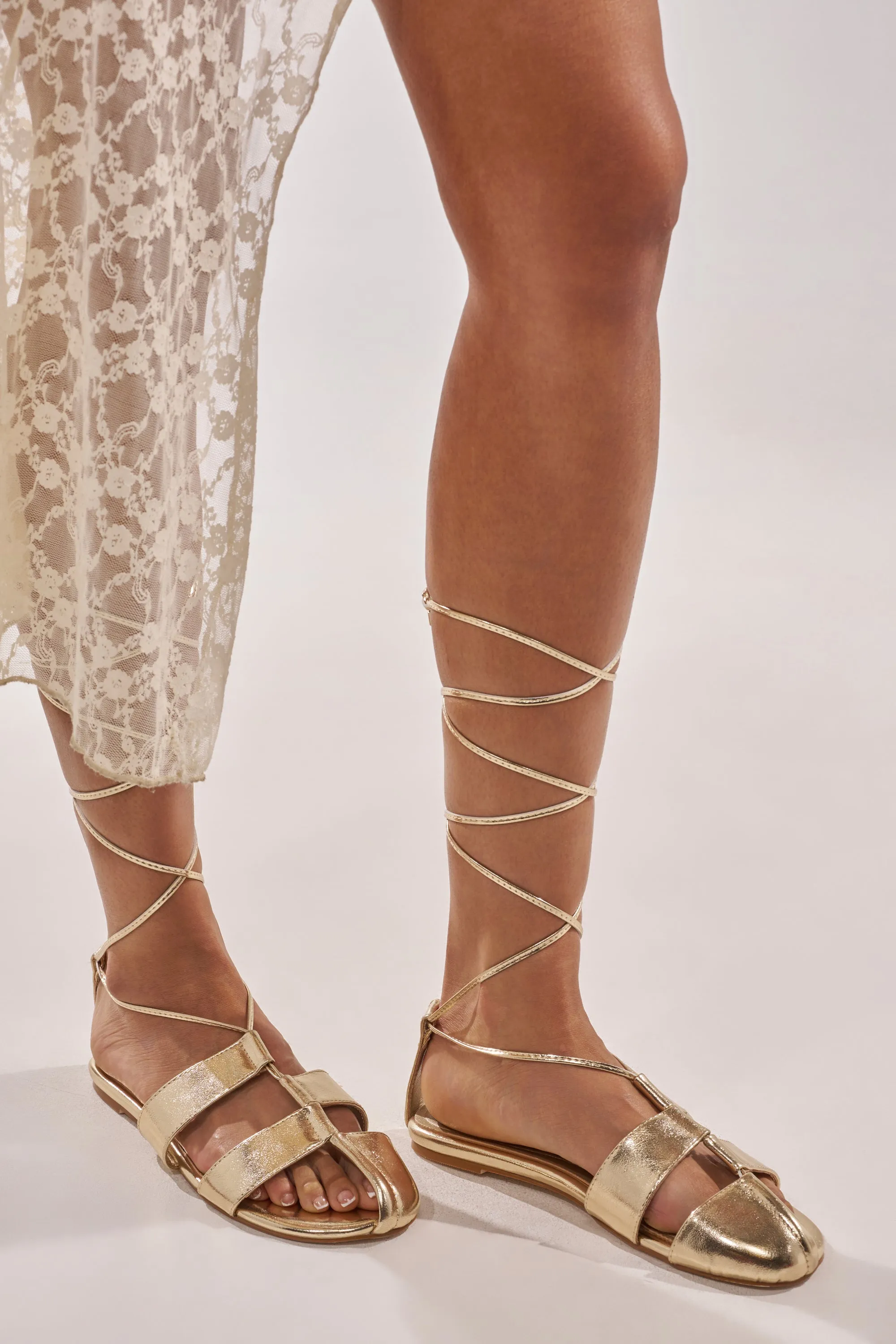 AZALEA WANG ICHIRO GOLD PEEP TOE FLAT sold by AKIRA product image thumbnail 3