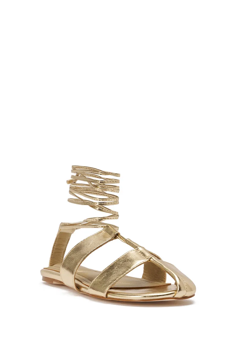 AZALEA WANG ICHIRO GOLD PEEP TOE FLAT sold by AKIRA product image thumbnail 5