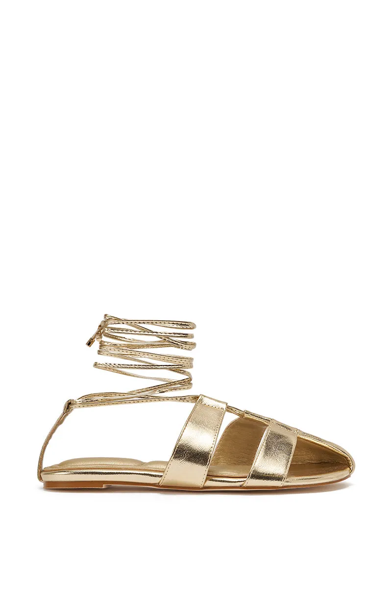 AZALEA WANG ICHIRO GOLD PEEP TOE FLAT sold by AKIRA product image thumbnail 4