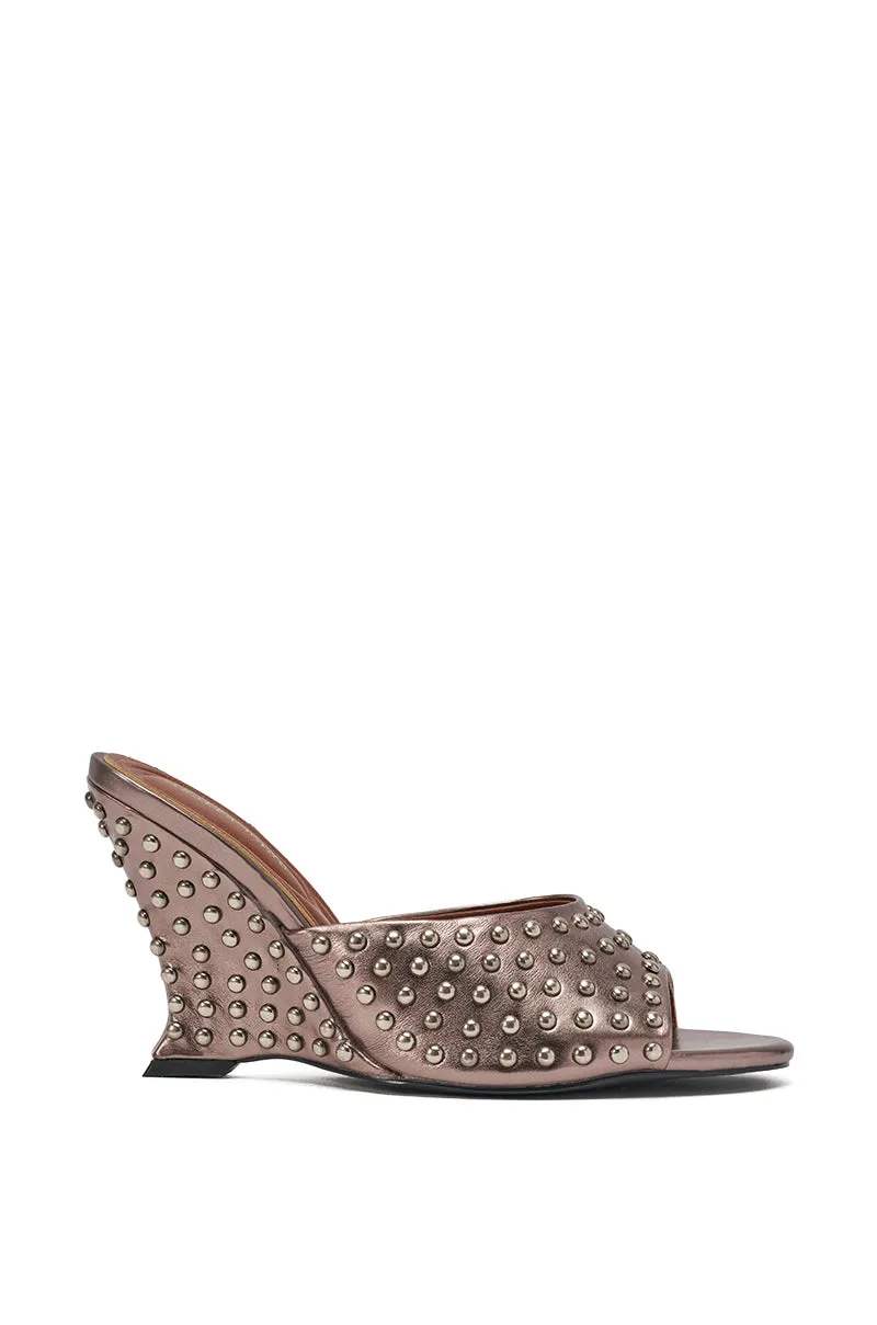 AZALEA WANG FABRON PEWTER EMBELLISHED WEDGE SANDAL sold by AKIRA product image thumbnail 5