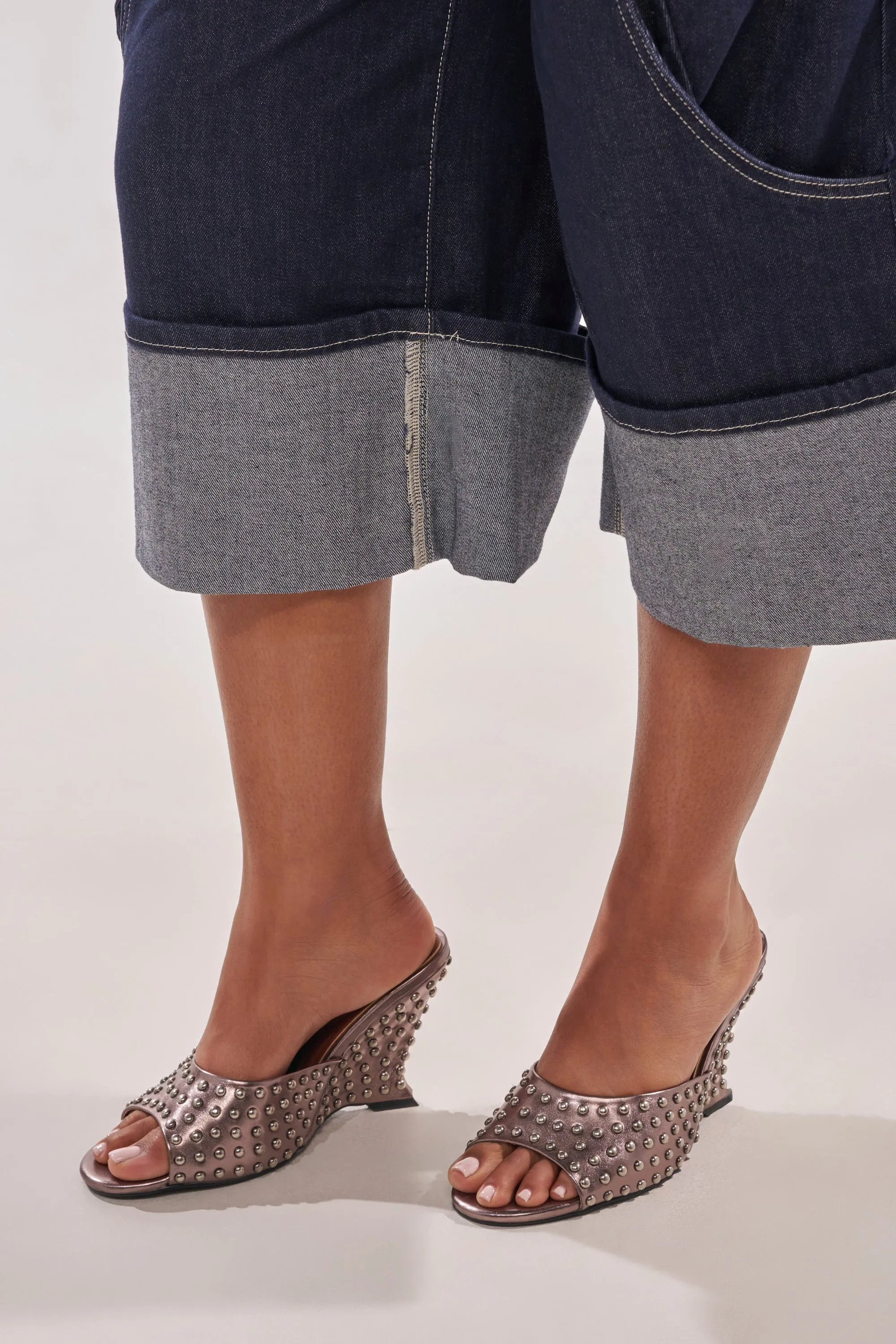 AZALEA WANG FABRON PEWTER EMBELLISHED WEDGE SANDAL sold by AKIRA product image thumbnail 3