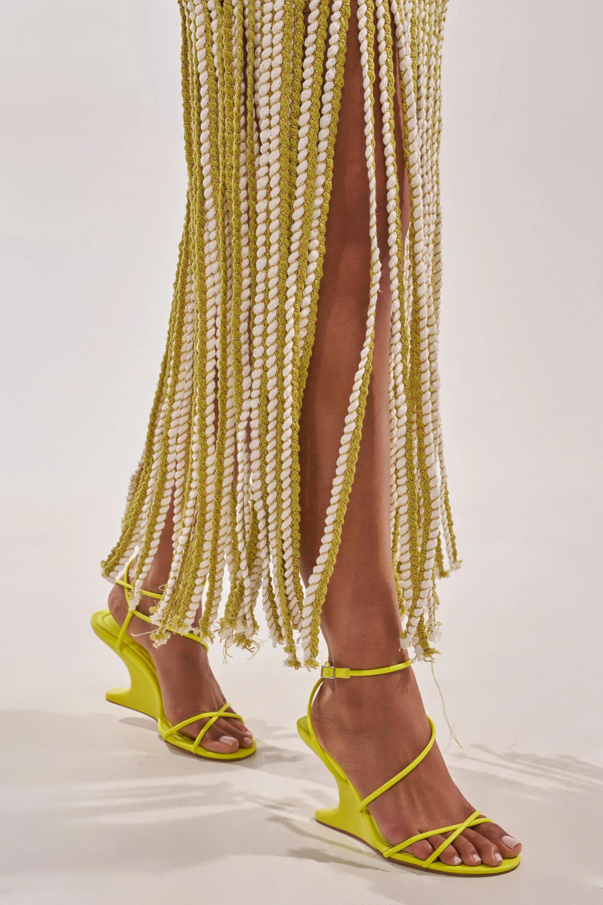 AZALEA WANG VINTARA YELLOW NOVELTY WEDGE STRAP SANDAL sold by AKIRA