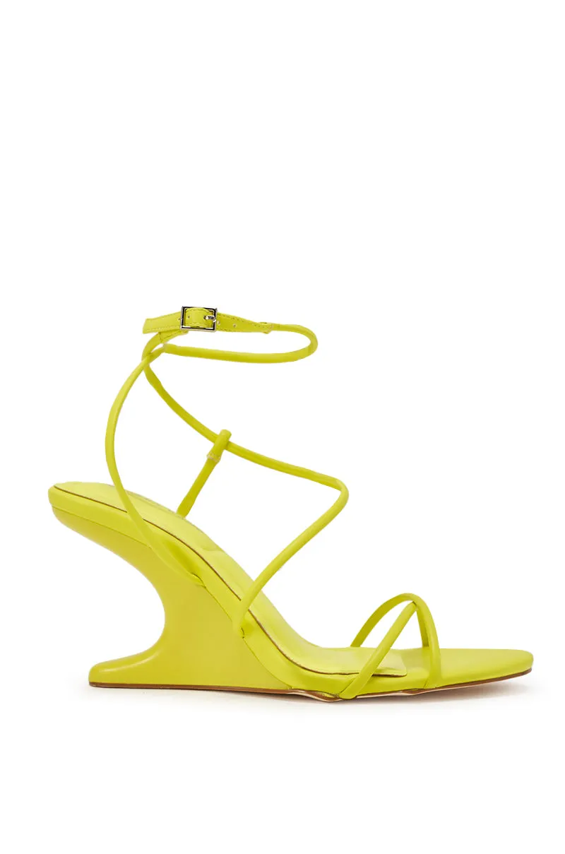 AZALEA WANG VINTARA YELLOW NOVELTY WEDGE STRAP SANDAL sold by AKIRA product image thumbnail 4