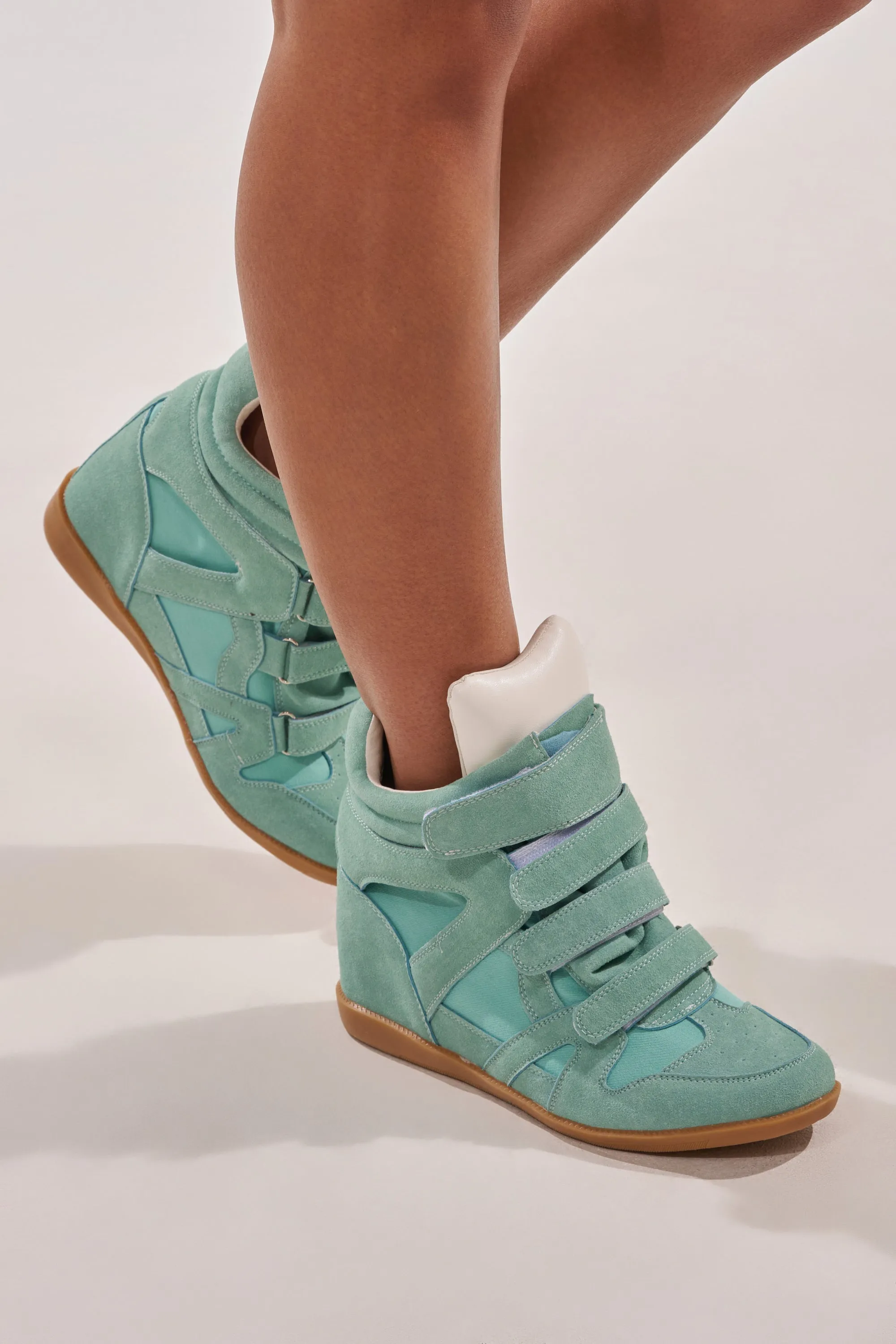 AZALEA WANG BRYANT TEAL WEDGE SNEAKER sold by AKIRA
