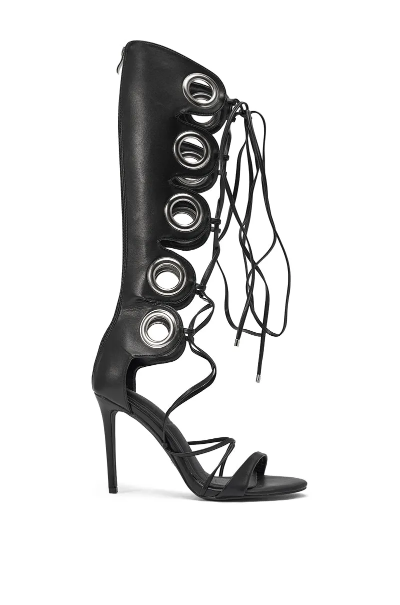 AZALEA WANG AGATHON BLACK GLADIATOR STILETTO SANDAL sold by AKIRA product image thumbnail 4