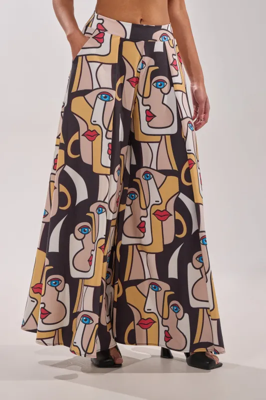 FACES EVERYWHERE TROUSER made by AKIRA