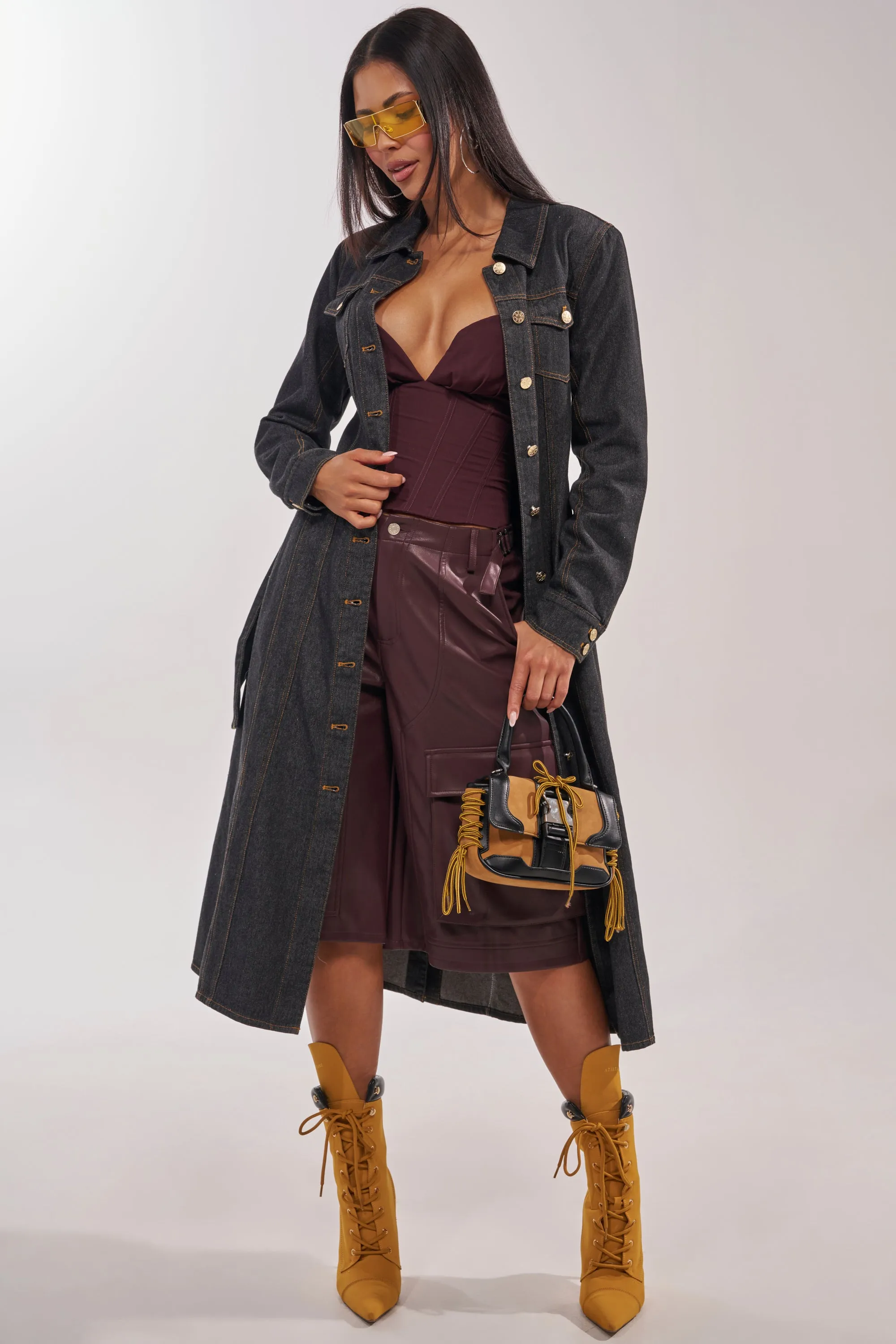 ON YOUR RADAR DENIM TRENCH sold by AKIRA