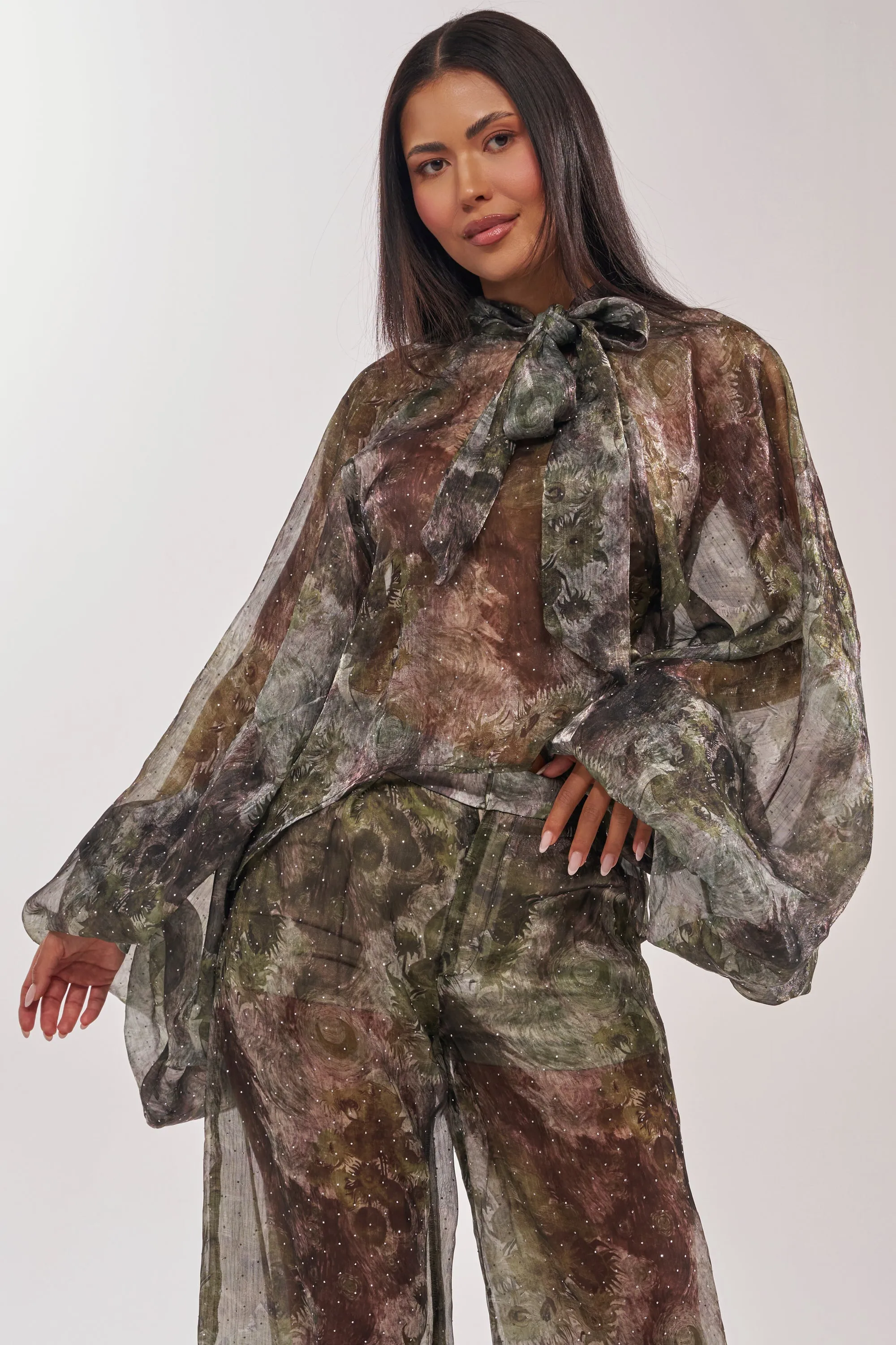 MYSTIQUE FLORAL CHIFFON BLOUSE sold by AKIRA product image thumbnail 4