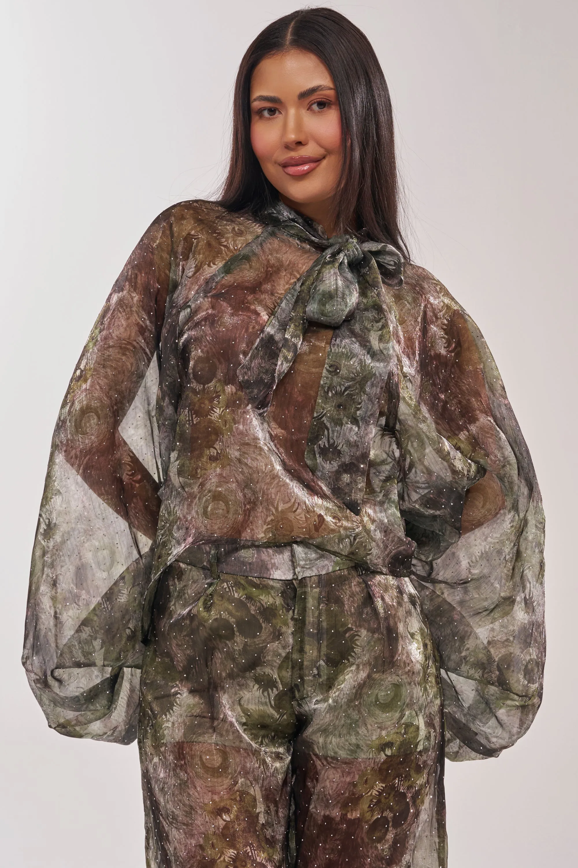 MYSTIQUE FLORAL CHIFFON BLOUSE sold by AKIRA product image thumbnail 3