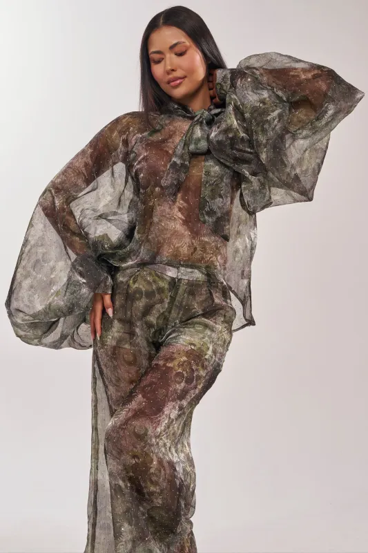 MYSTIQUE FLORAL CHIFFON BLOUSE sold by AKIRA