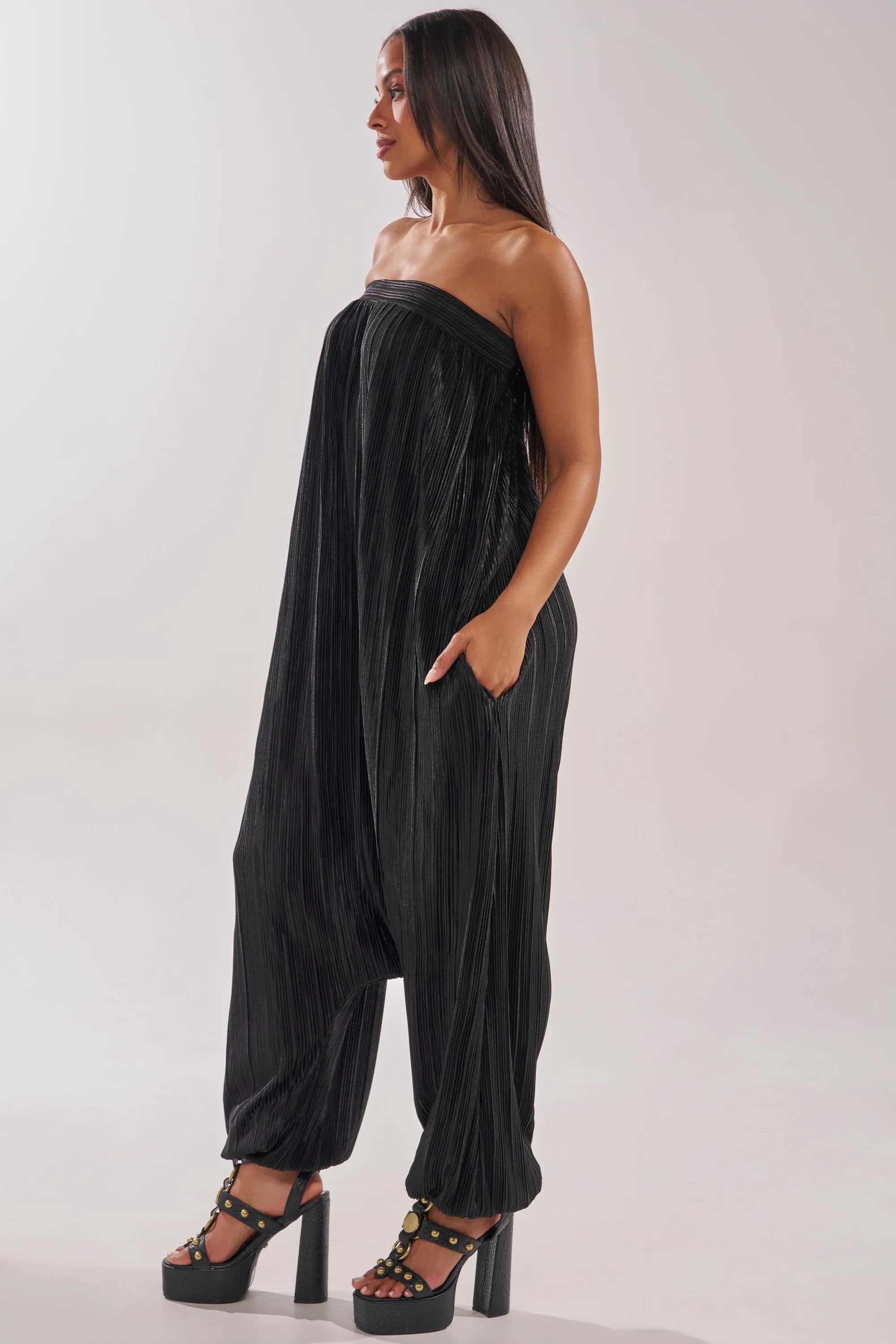 FROM THE CITY DROP CROTCH JUMPSUIT IN BLACK sold by AKIRA product image thumbnail 3
