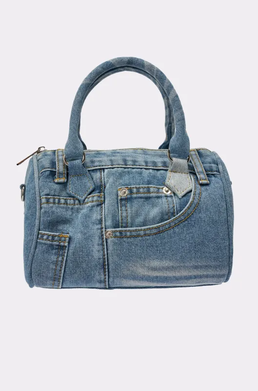 NO BLUES DENIM PURSE made by AKIRA