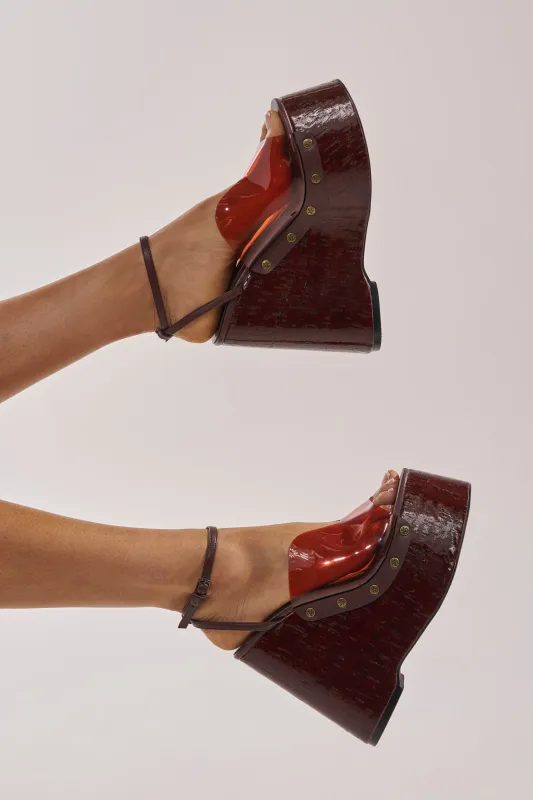 AZALEA WANG JENZA CHOCOLATE WEDGE made by Azalea Wang