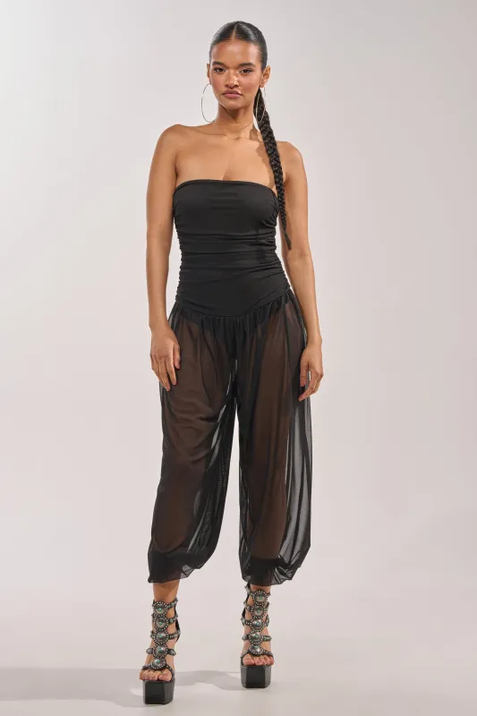 NO CHILL MESH JUMPSUIT IN BLACK made by AKIRA