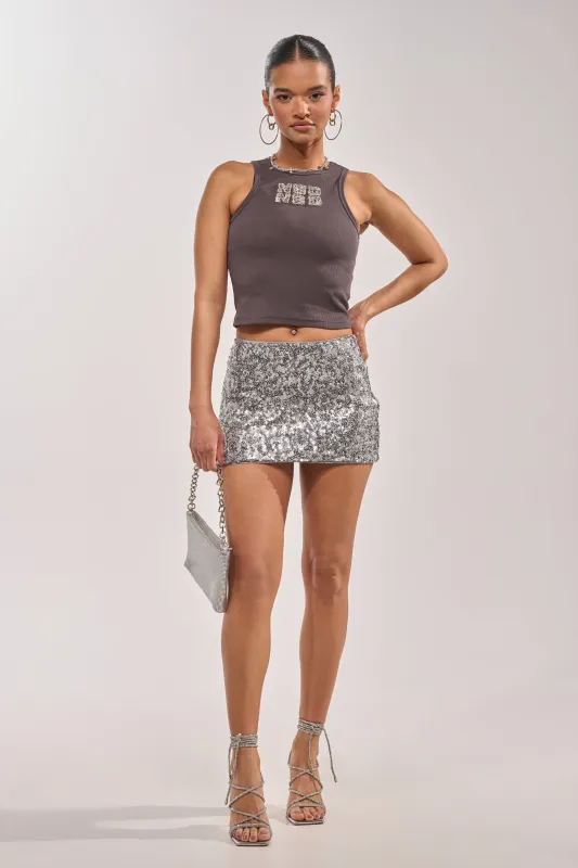 NO BIG DEAL SEQUIN MINI SKIRT made by AKIRA