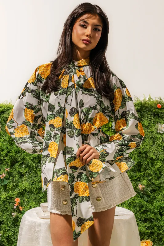 JULIE FLORAL PEPLUM BLOUSE made by AKIRA