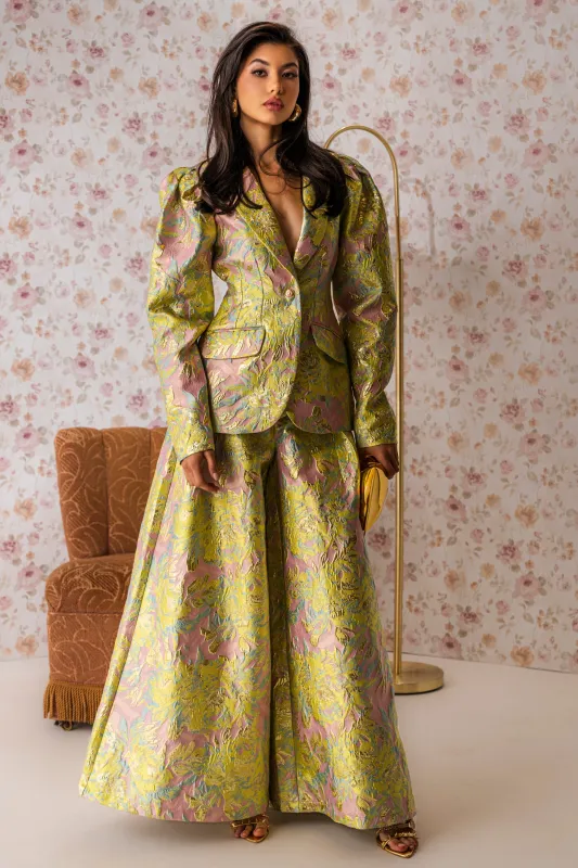 LUCY BROCADE WIDE LEG PANT made by AKIRA