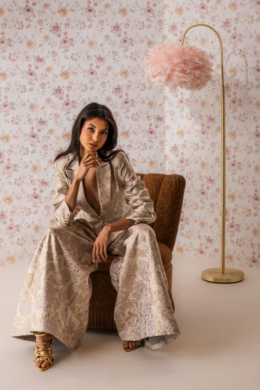 CHERI BROCADE WIDE LEG PANT made by AKIRA