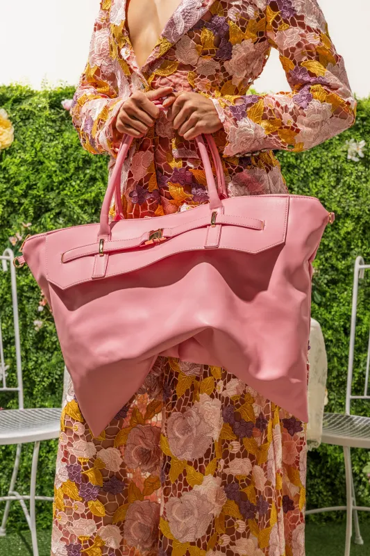 TAKE A PIC OVERSIZED SLOUCH TOTE IN PINK made by AKIRA