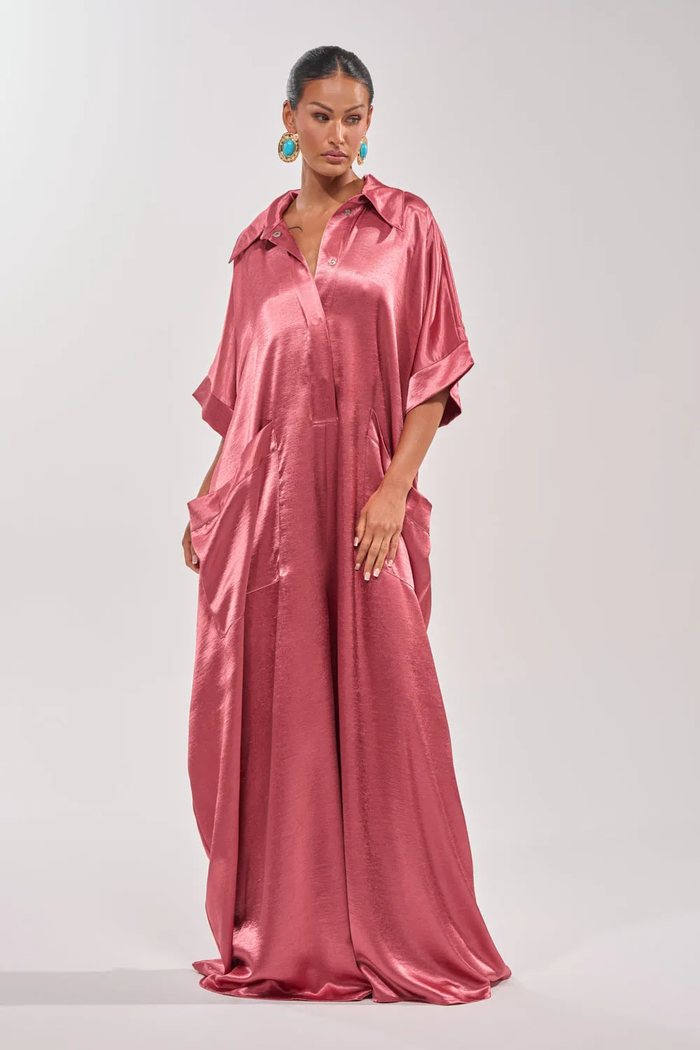 SHE'S RICH OVERSIZED JUMPSUIT IN ROSE sold by AKIRA product image thumbnail 4