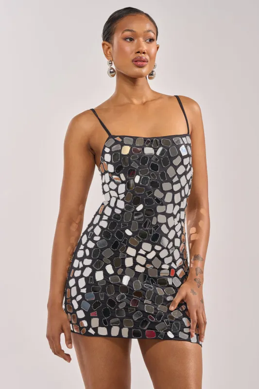 TRUE ICON MIRROR MINI DRESS made by AKIRA