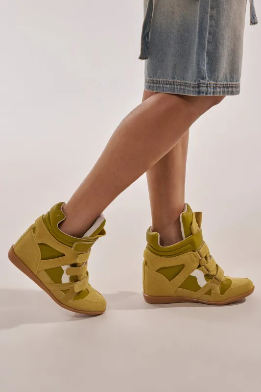 AZALEA WANG BRYANT OLIVE WEDGE SNEAKER made by Azalea Wang