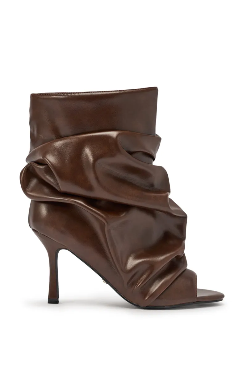 AZALEA WANG APEX BROWN SLOUCHY OPEN TOE BOOTIE sold by AKIRA product image thumbnail 5