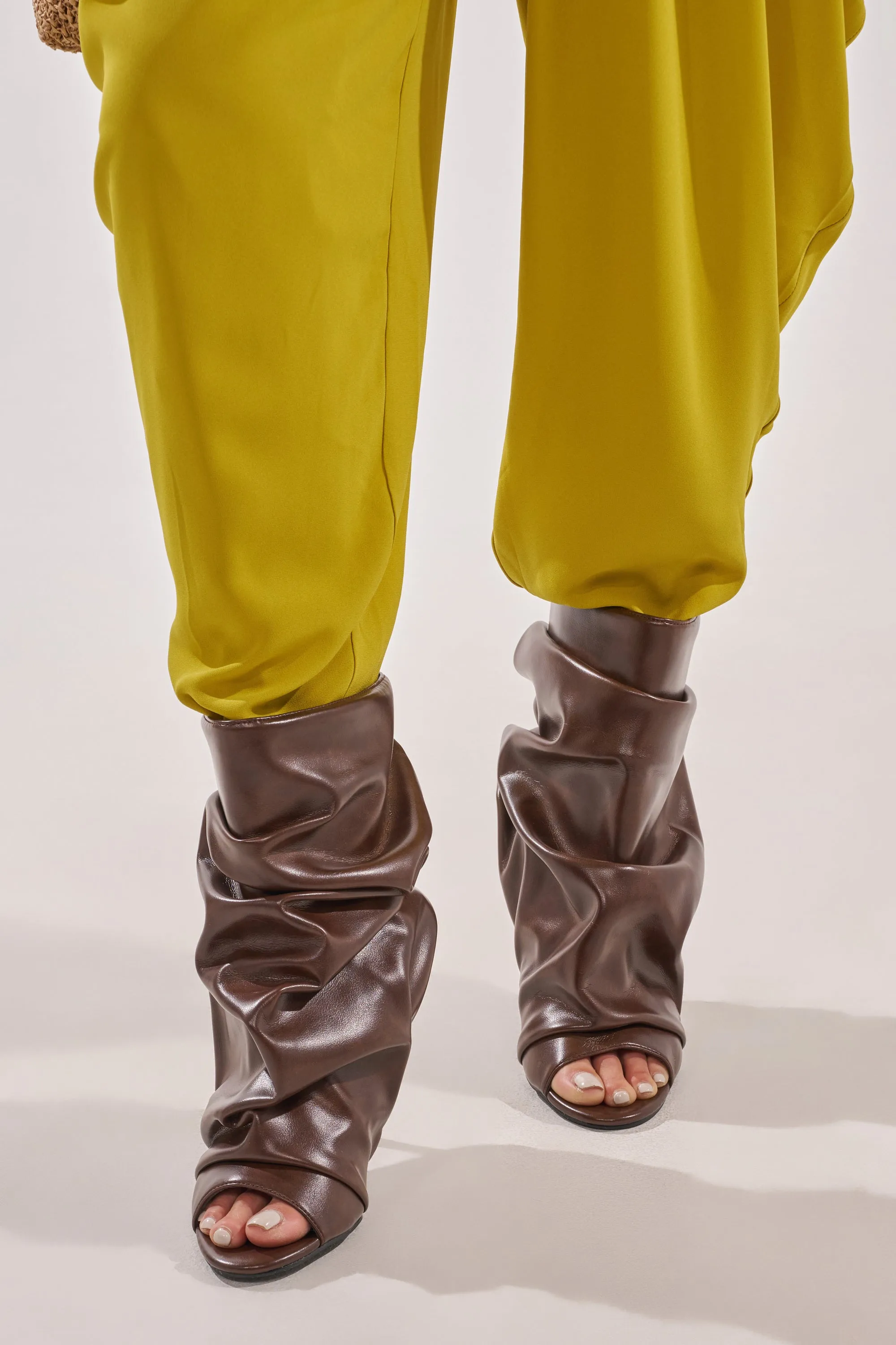 AZALEA WANG APEX BROWN SLOUCHY OPEN TOE BOOTIE sold by AKIRA product image thumbnail 3