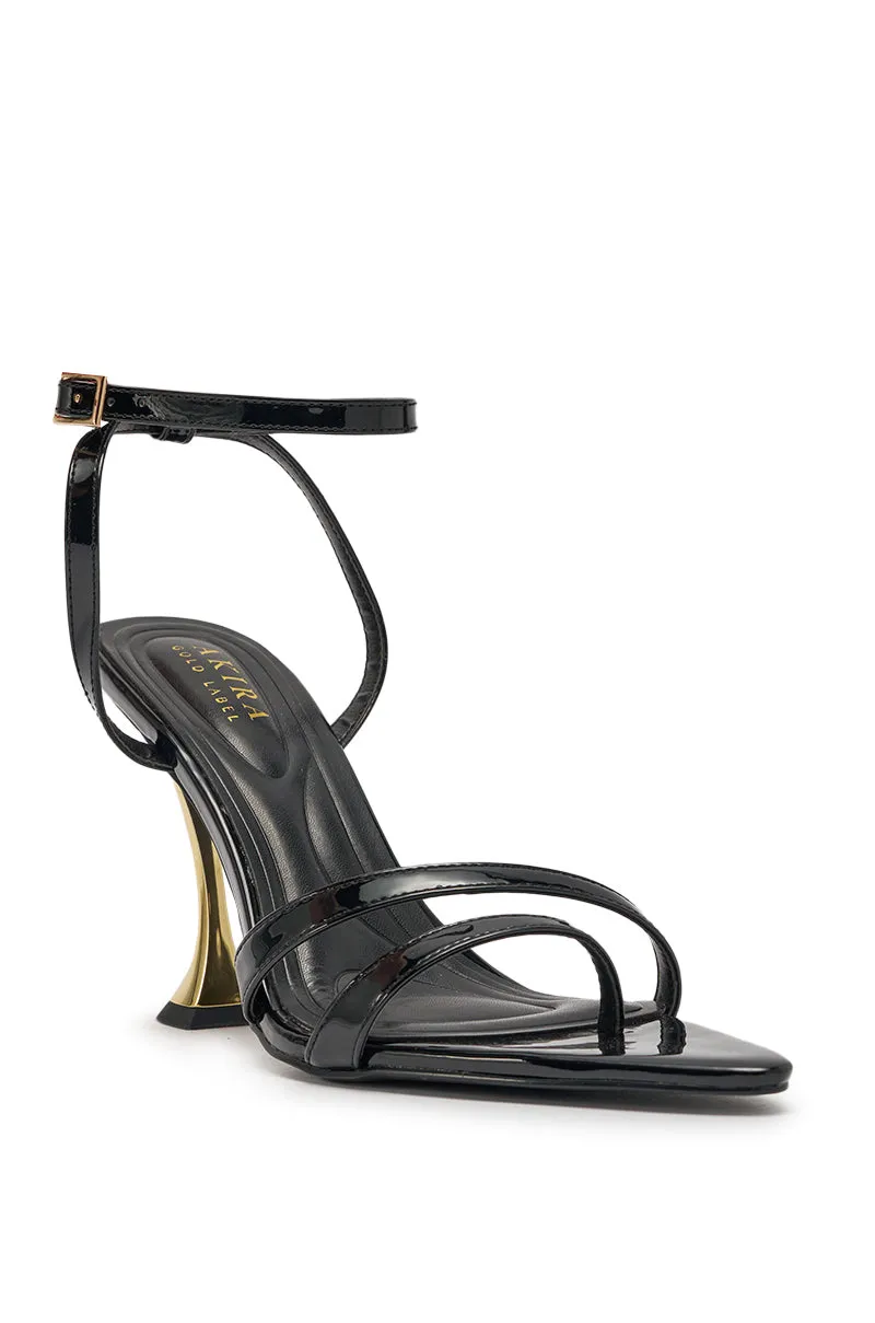 AKIRA GOLD MARKOVA BLACK POINTED TOE STILETTO sold by AKIRA product image thumbnail 5