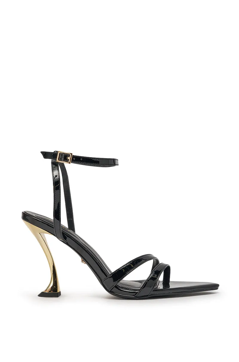 AKIRA GOLD MARKOVA BLACK POINTED TOE STILETTO sold by AKIRA product image thumbnail 4