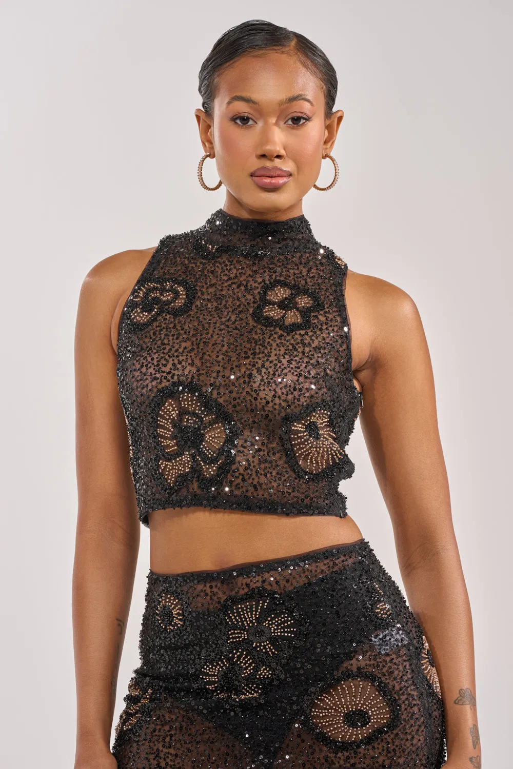 ALL EYES ON ME FLORAL MOCKNECK TOP sold by AKIRA product image thumbnail 2