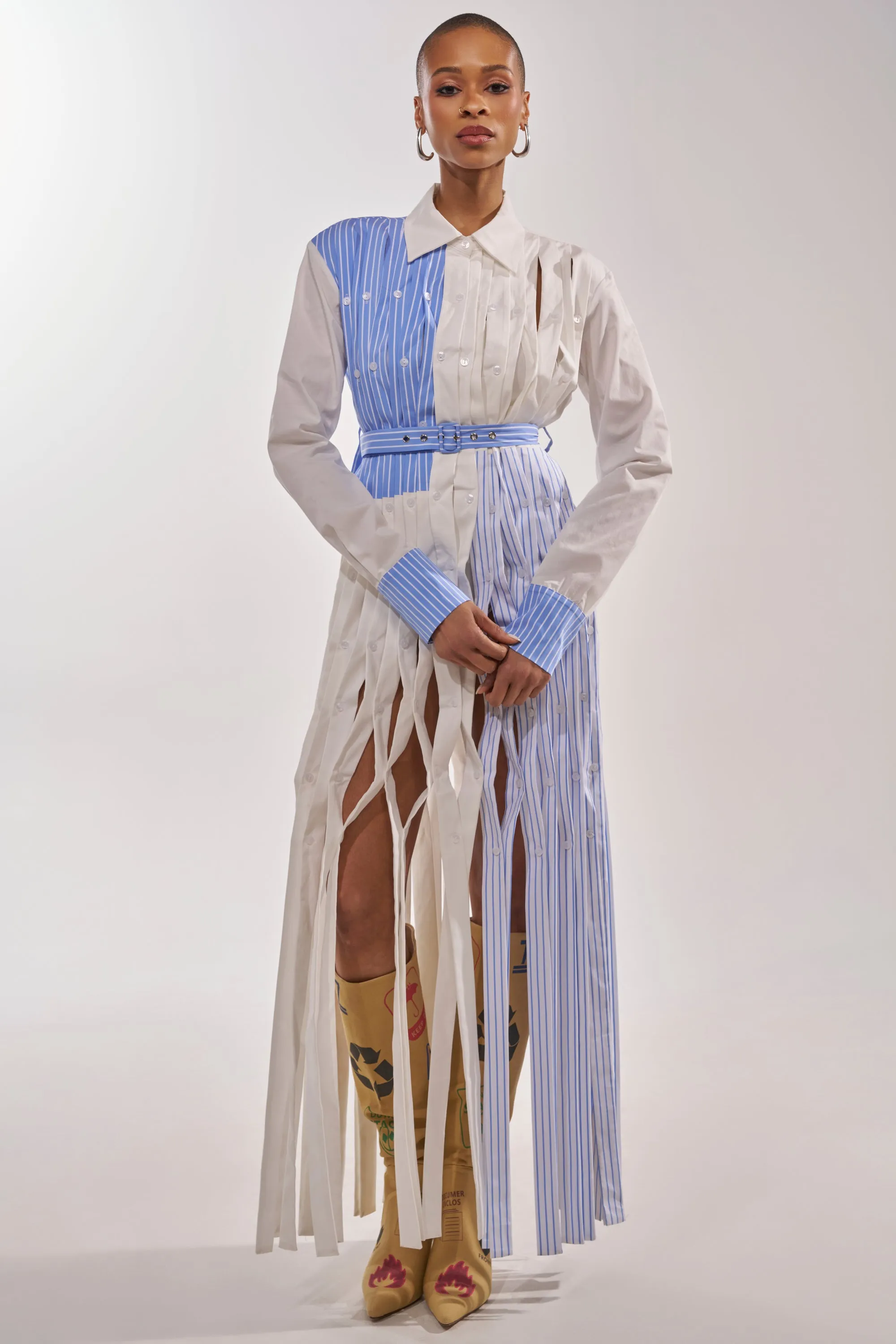 NOT MY MANS BUTTON UP SHIRT MAXI DRESS sold by AKIRA