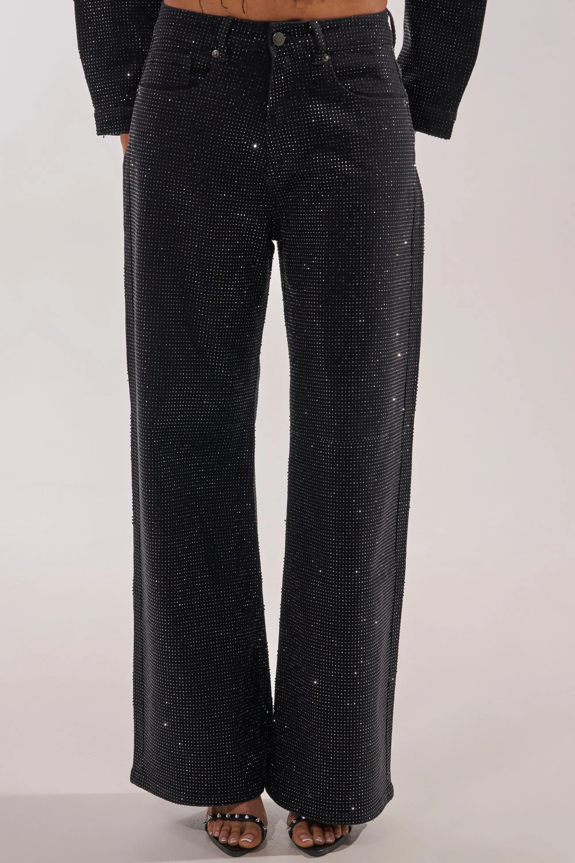 DEMI EMBELLISHED RELAXED DENIM IN BLACK sold by AKIRA product image thumbnail 4
