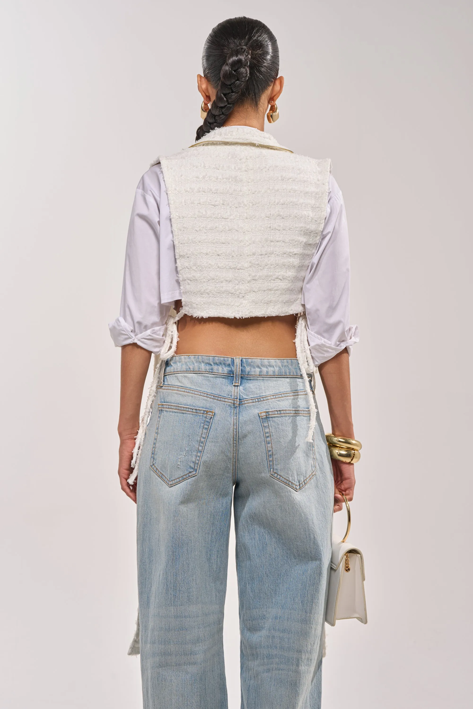 HONEY HONEY SPLIT VEST IN TWEED sold by AKIRA product image thumbnail 3
