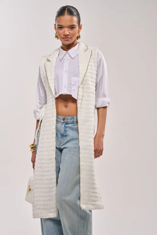 HONEY HONEY SPLIT VEST IN TWEED made by AKIRA