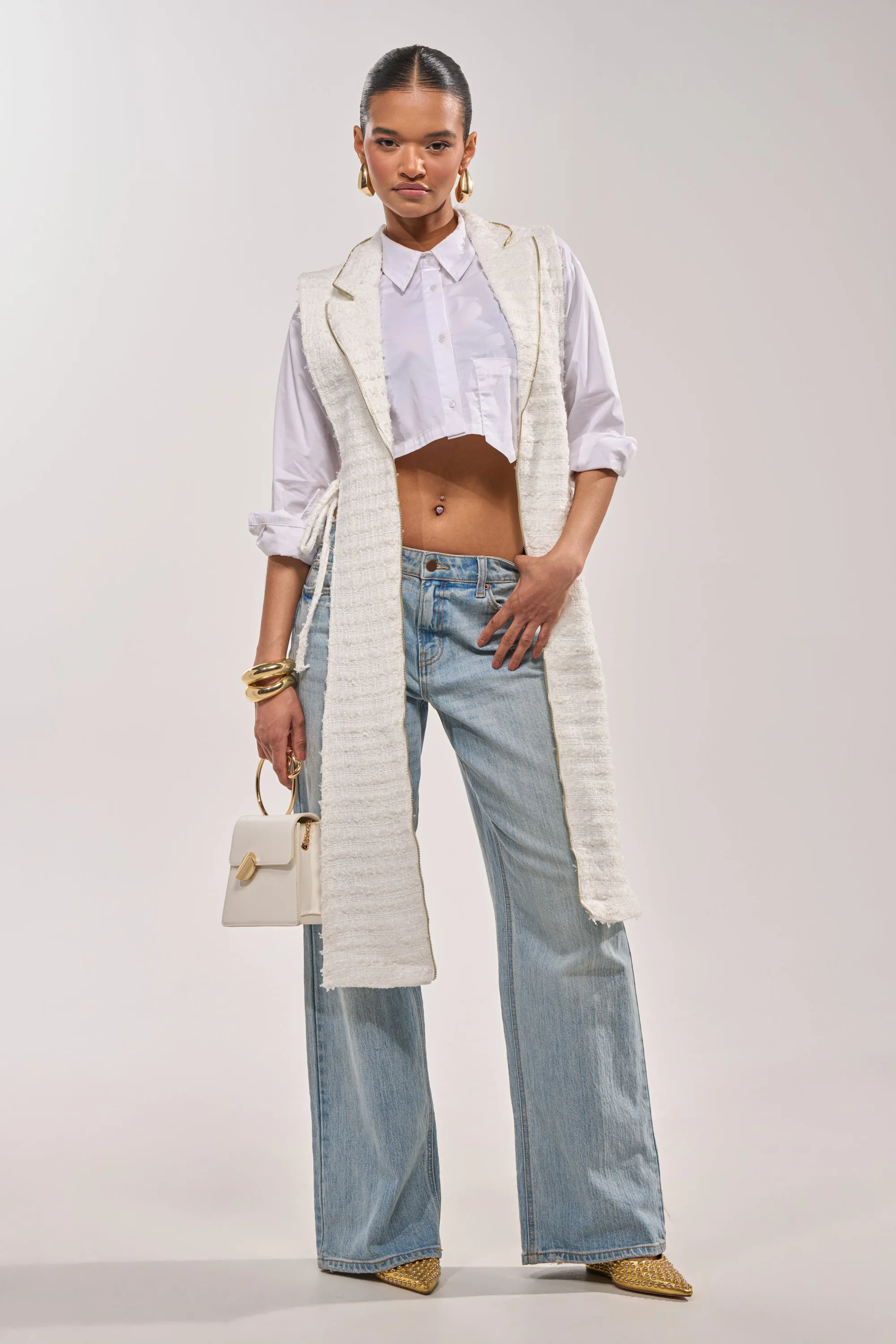 HONEY HONEY SPLIT VEST IN TWEED sold by AKIRA product image thumbnail 5