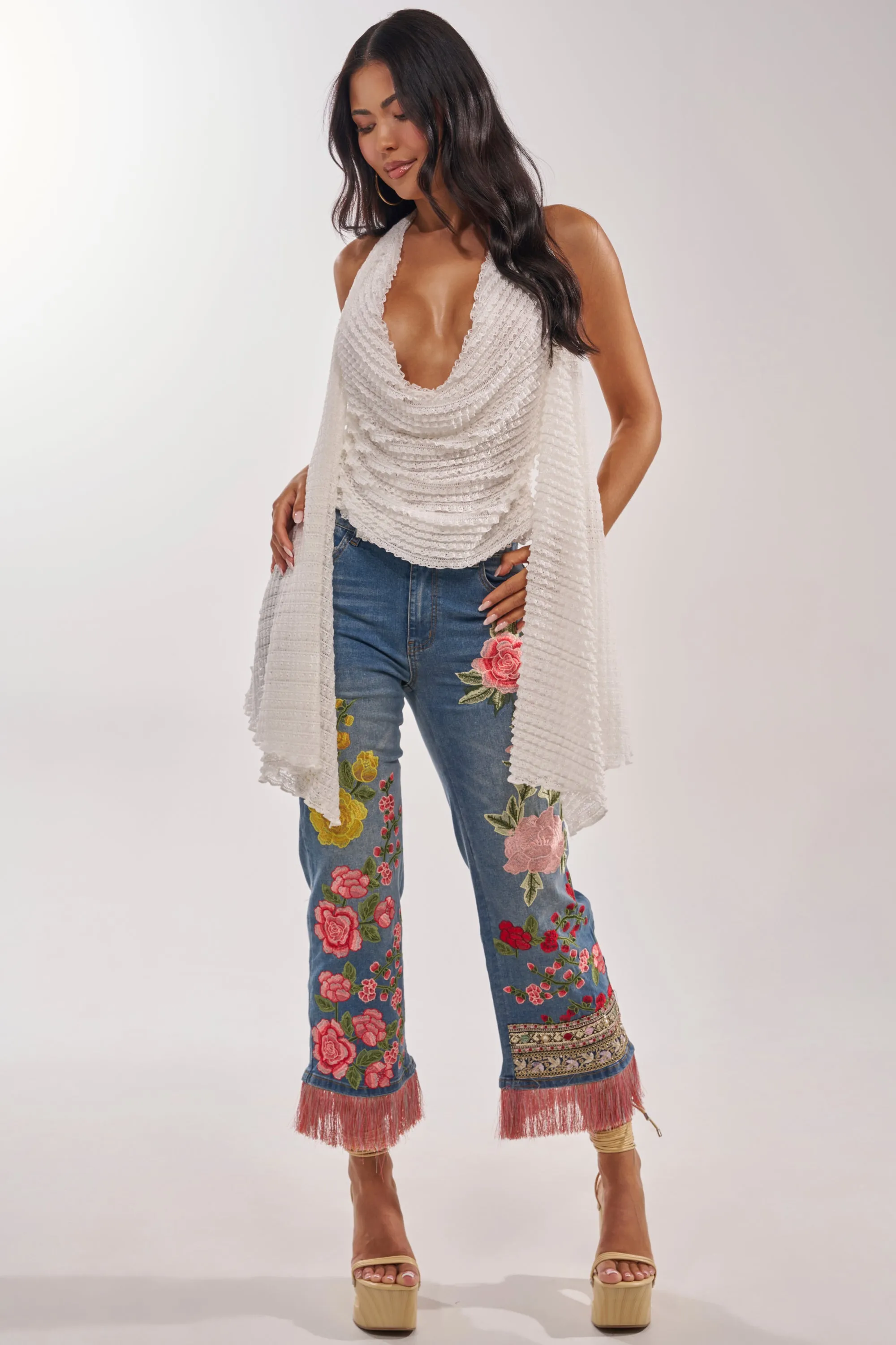 TAKE ME TO THE TROPICS COWL NECK BLOUSE sold by AKIRA product image thumbnail 5