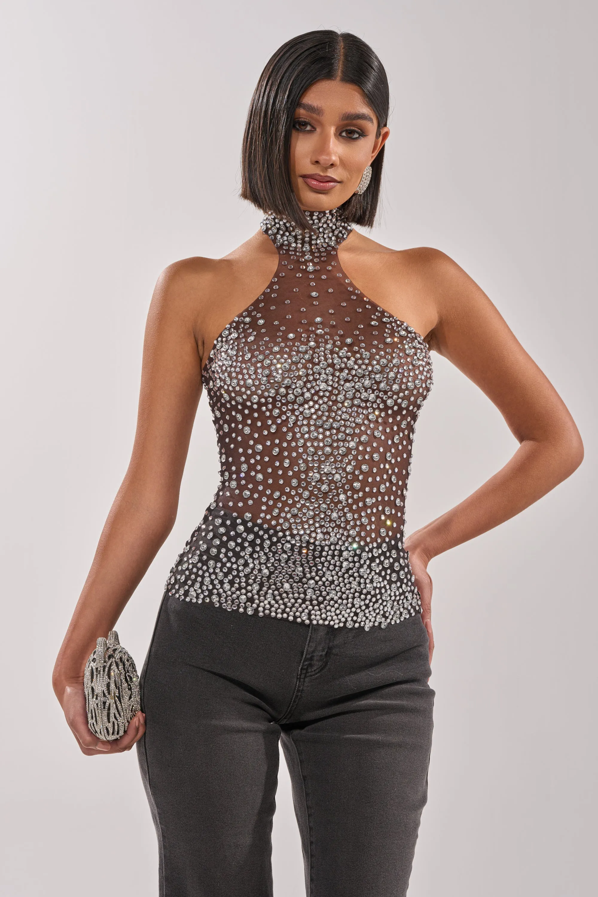 ALL YEAR ROUND SHEER RHINESTONE TOP sold by AKIRA product image thumbnail 2