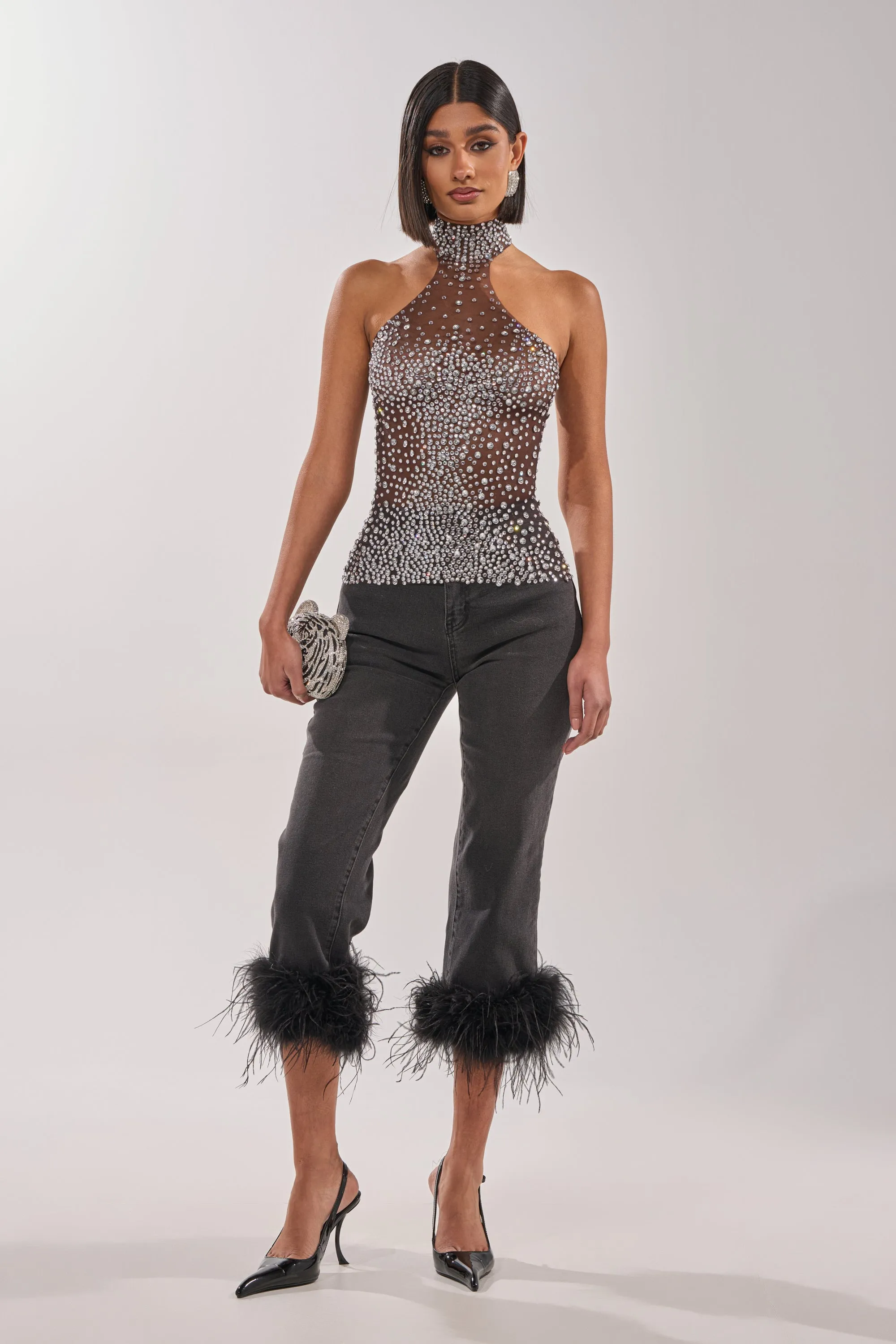 ALL YEAR ROUND SHEER RHINESTONE TOP sold by AKIRA product image thumbnail 5