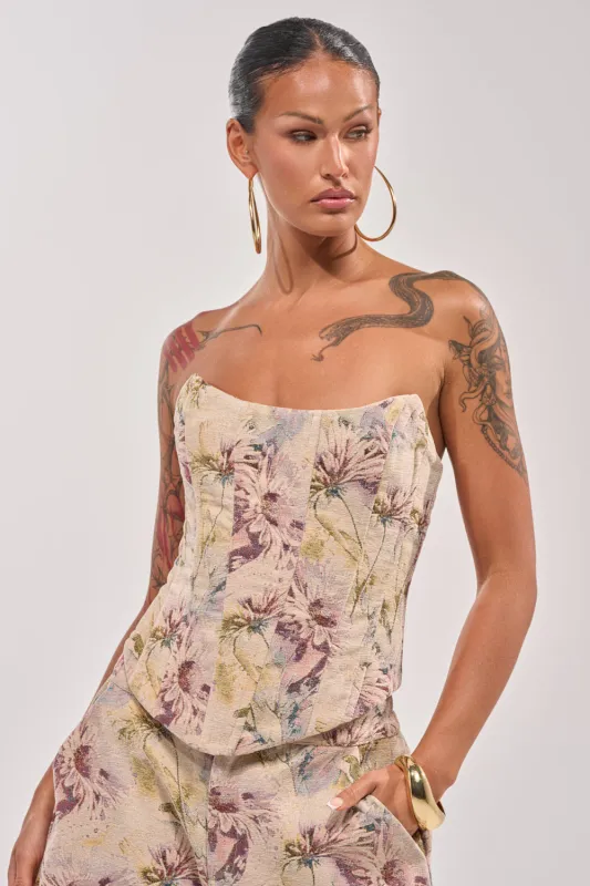 SWEETIE PIE BROCADE CORSET TOP made by AKIRA