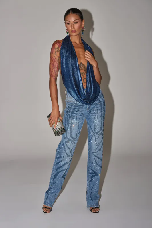 ITS MAGIC RHINESTONE STRAIGHT LEG DENIM made by AKIRA