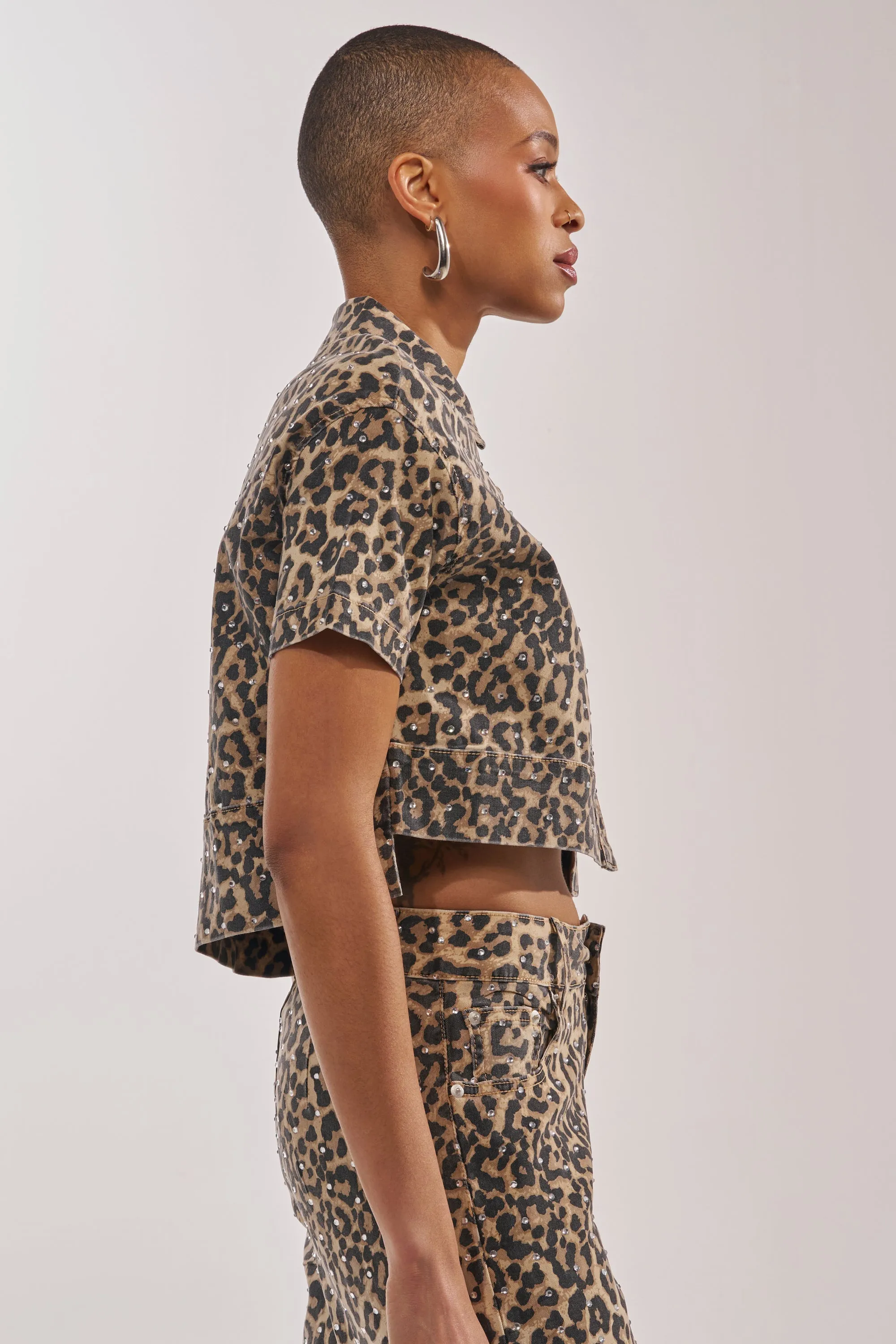 LEOPARD SISTA BUTTON DOWN sold by AKIRA product image thumbnail 3