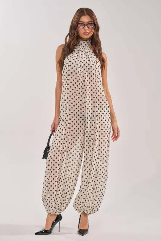 GIRLY POP POLKA DOT JUMPSUIT made by AKIRA