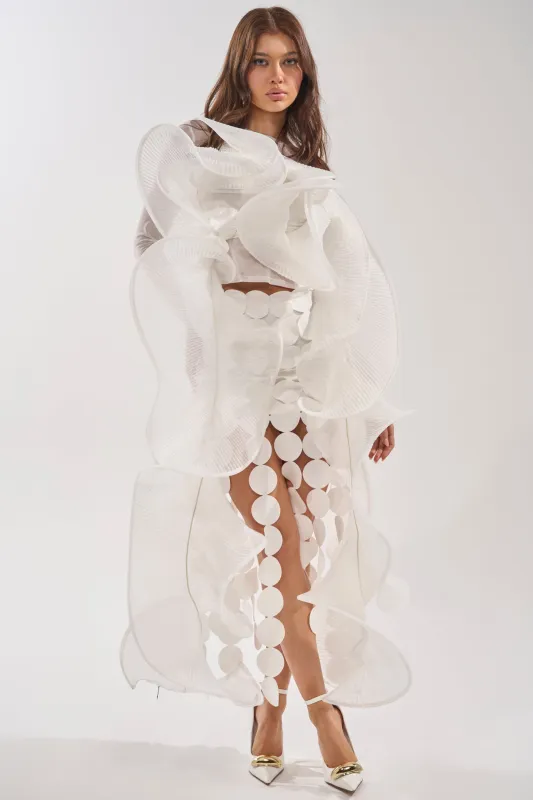 DRAMA RUFFLE BLOUSE made by AKIRA