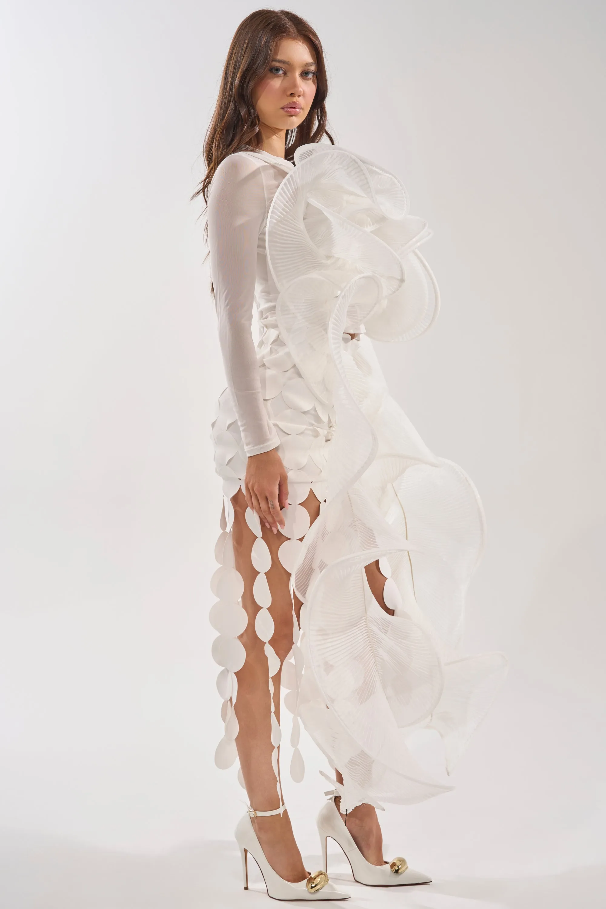 DRAMA RUFFLE BLOUSE sold by AKIRA product image thumbnail 4